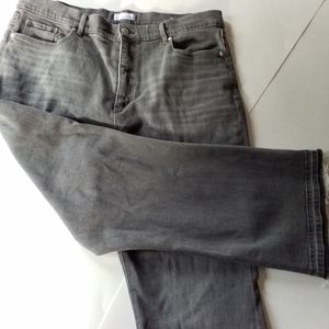 LOFT The Kick Drop Crop, Let Down Hem, High Rise Jeans, Plus Size:16, Gray, Zip